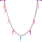 Handcrafted 14G 5/8 Retro 80s Purple Spike Dangle Nipple Chain