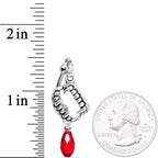 Handmade Vampire Fang Belly Ring Created with Crystals