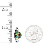 Handmade Vitrail Top Mount Belly Ring Created with Crystals