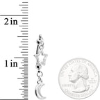 Handcrafted Hollow Moon Star Double Mount Reversible Belly Ring