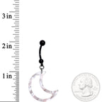 Handcrafted Black Hollow Crescent Moon Dangle Belly Ring
