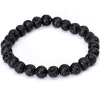 Handmade Lava Stone Garnet Capricorn Zodiac Bracelet Set of 2