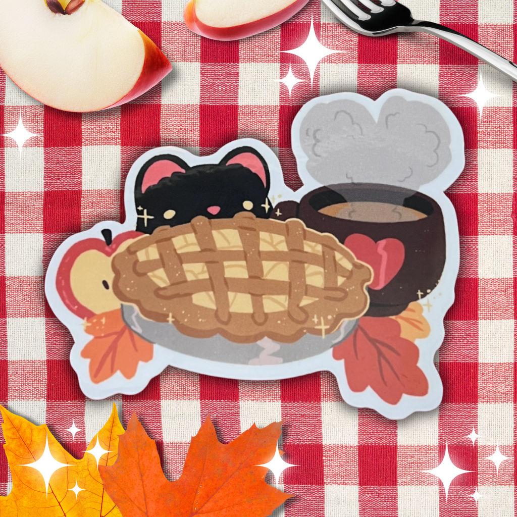 Autumn Cat Scene ~ Sticker