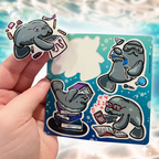 School Subject Sea Manatees ~ Sticker Sheet