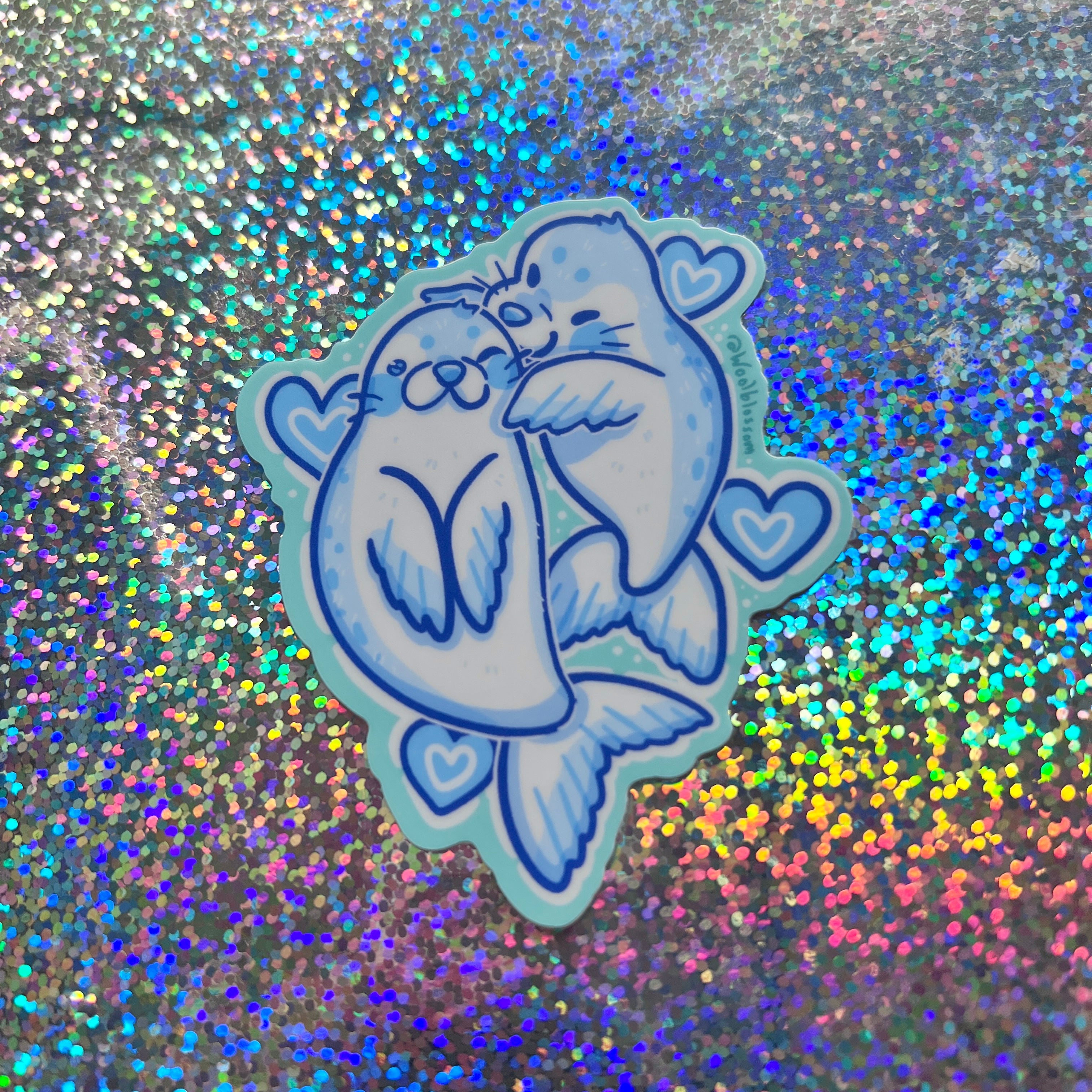 Kissing Seals ~ Sticker