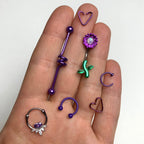 20G 3/8 Purple Anodized Titanium Nose Hoop