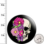 Acrylicious Floral Flowers Skull Magnet by Onyx O