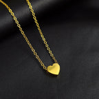 Stainless Steel Gold Tone PVD Chain Dainty Heart Pendant Necklace