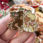 Christmas Puppy Mistletoe Kiss ~ Enamel Pin