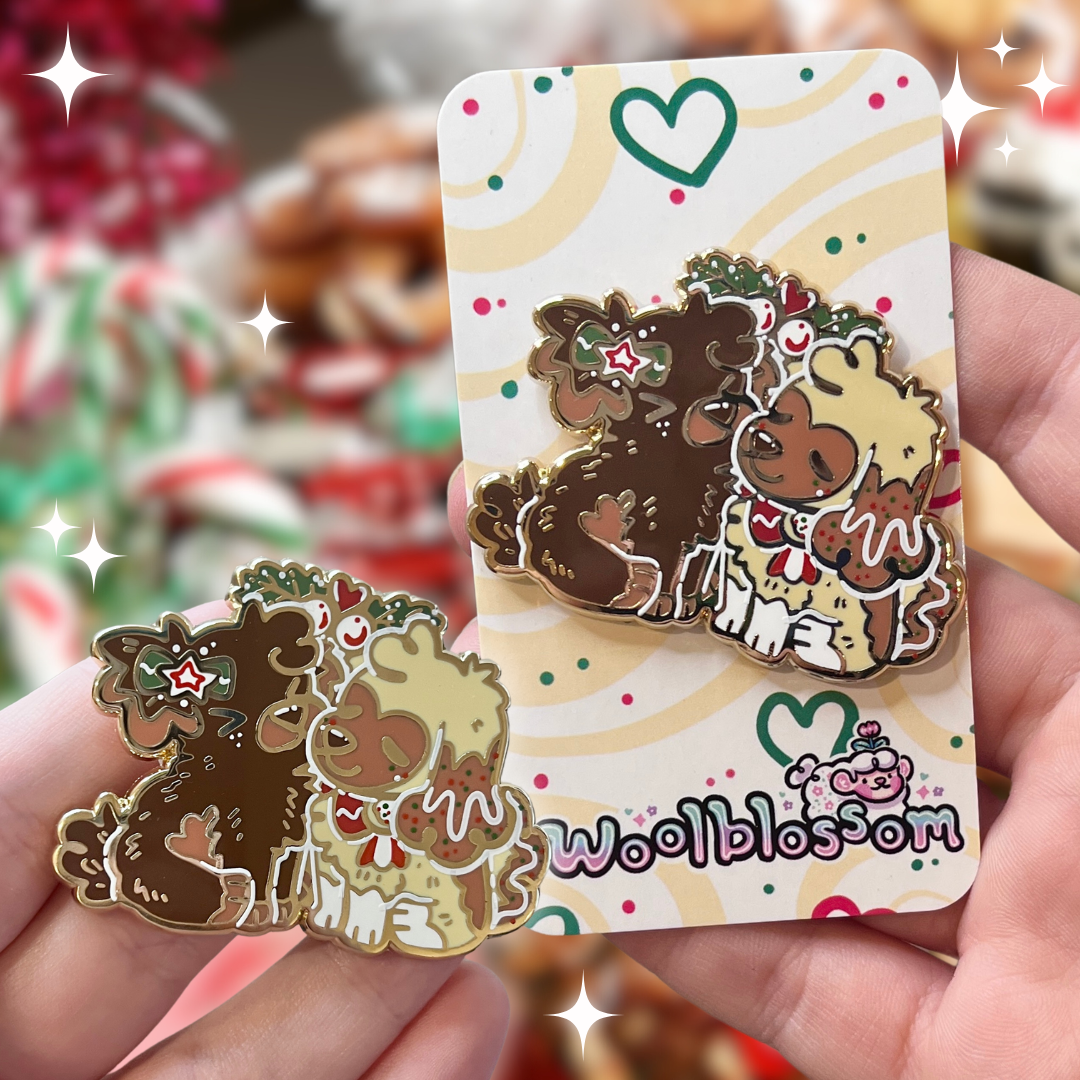Christmas Puppy Mistletoe Kiss ~ Enamel Pin