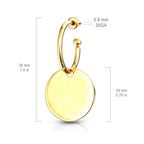 Circular Dangle Stainless Steel Stud Hoop Earrings