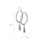 Stainless Steel Hoop Earrings with Teardrop Dangle