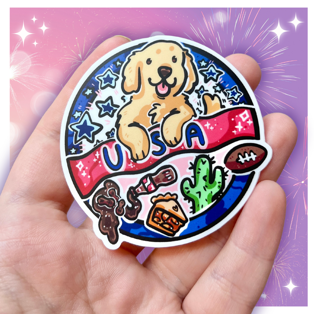 Global Getaway: the USA Puppy! ~ Sticker