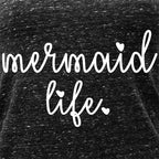Mermaid Life Black Gray Cosmic Twist Back Tank Top