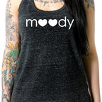 Moody Black Gray Cosmic Twist Back Tank Top