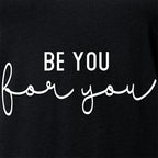 Be You, For You Black Tapered V-Neck Tee Shirt