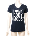 I Love My Body Mods Tapered V-Neck Tee Shirt