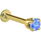 16G Solid 14K Yellow Gold 3mm Arctic Cubic Zirconia Tragus Earring Stud