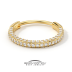 20G Gold PVD Implant Grade Titanium Triple Sided Micro Gem Hinged Nose Hoop