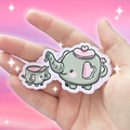 Baby Teacup and Mom Teapot Elephants ~ Sticker