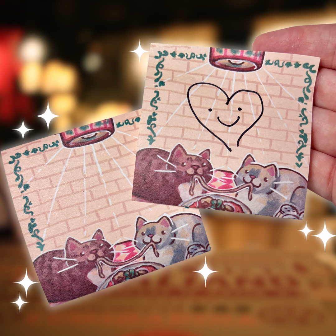 Spaghetti Dinner Kitties ~ Sticky Notes