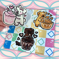 Retro Pudding Puppies ~ Sticker Sheet