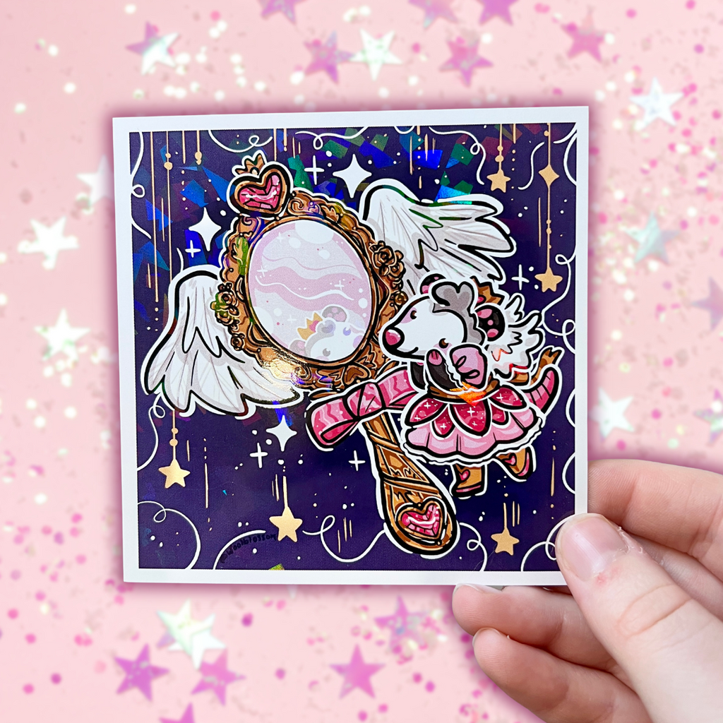Magical Girl Mirror Opossum ~ Holo Print