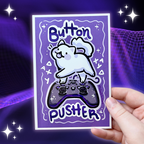 "Button Pusher" Cat ~ Print