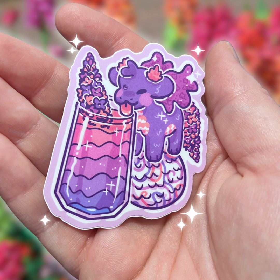 Snap Dragon Flower Drink ~ Sticker