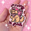 "Pretty in Pink" Fairy Cowgirl Golden Retriever ~ Sticker