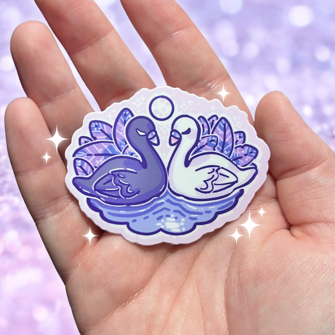 Black and White Swans ~ Sticker