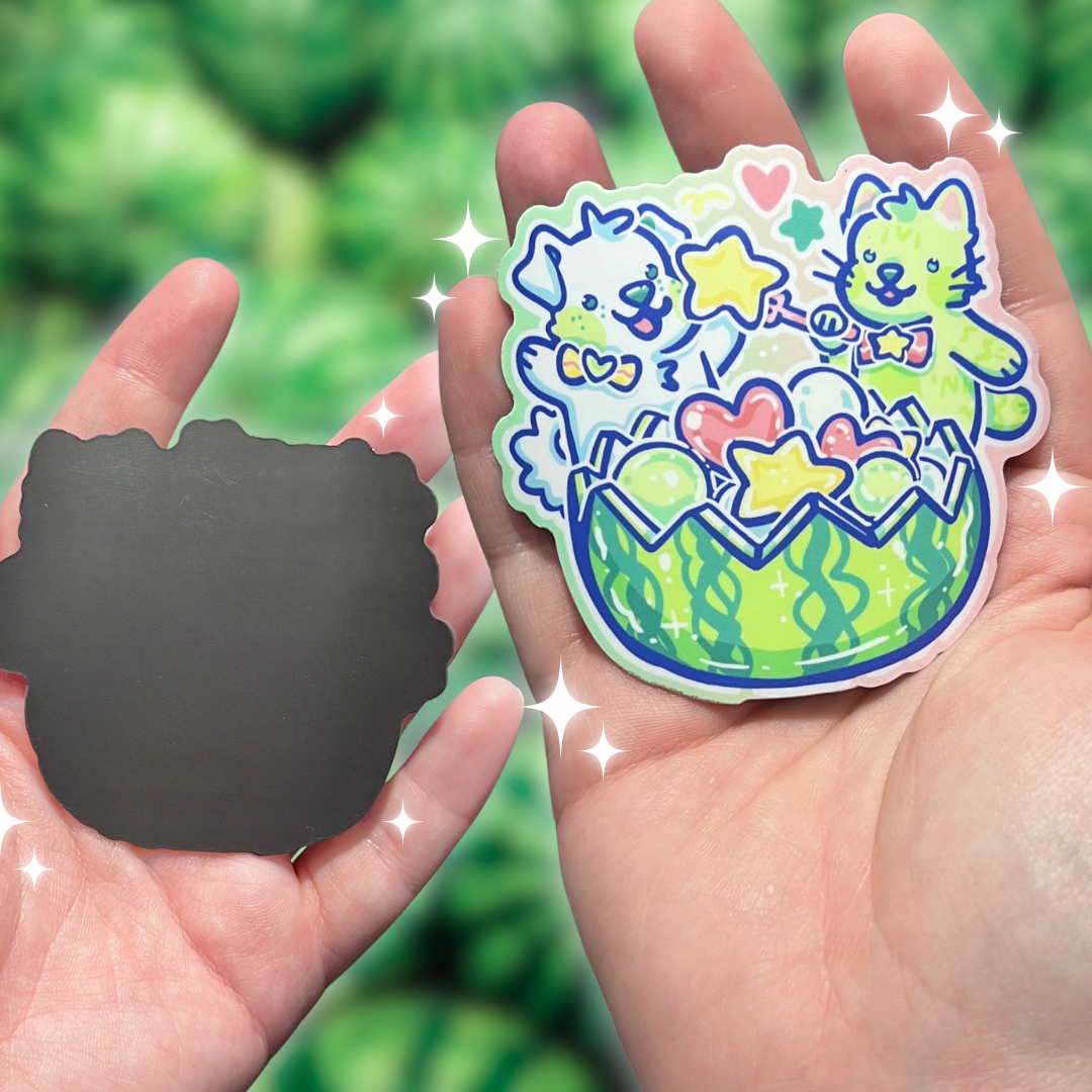 Melon Party Dog and Cat ~ Magnet