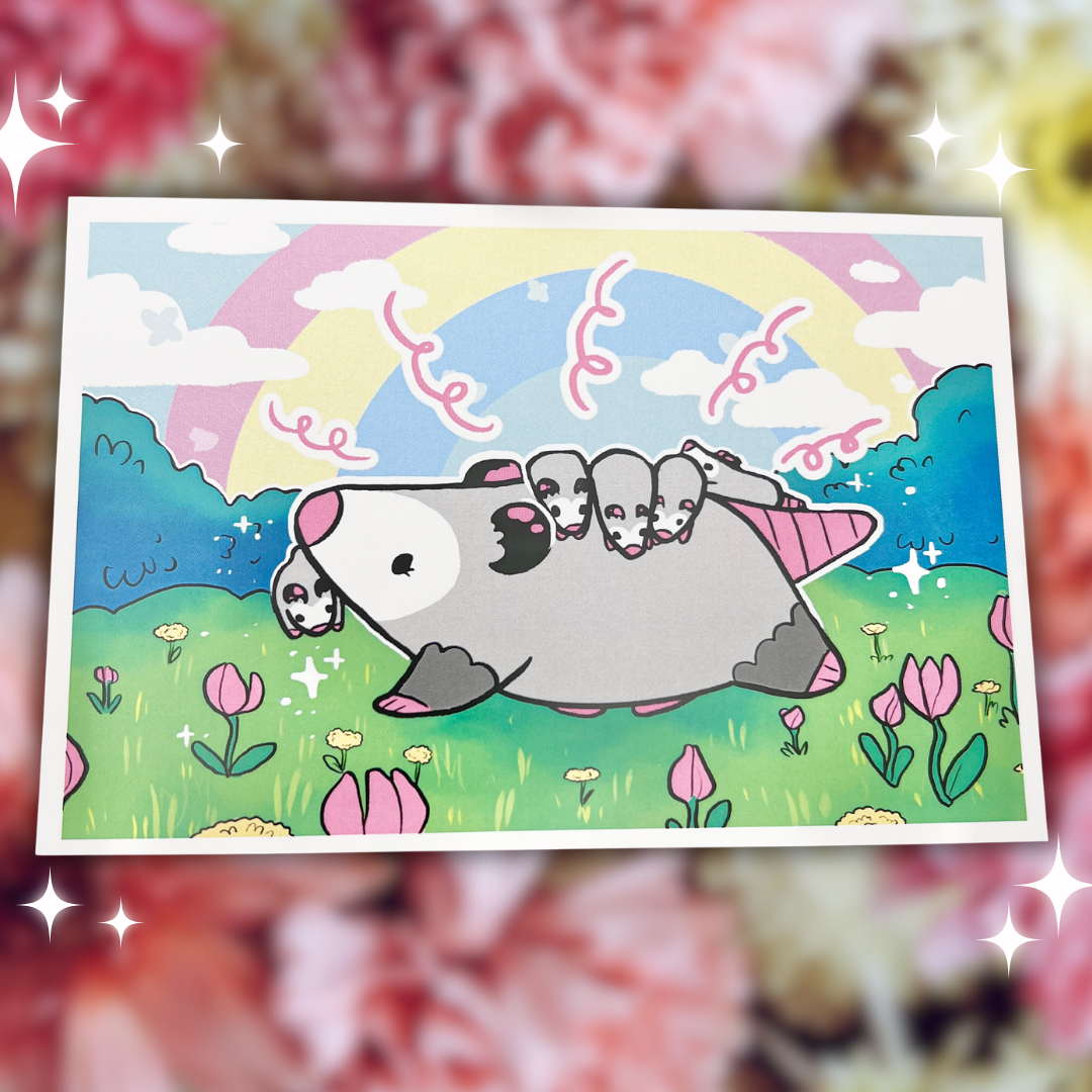 Opossum Mom ~ Print