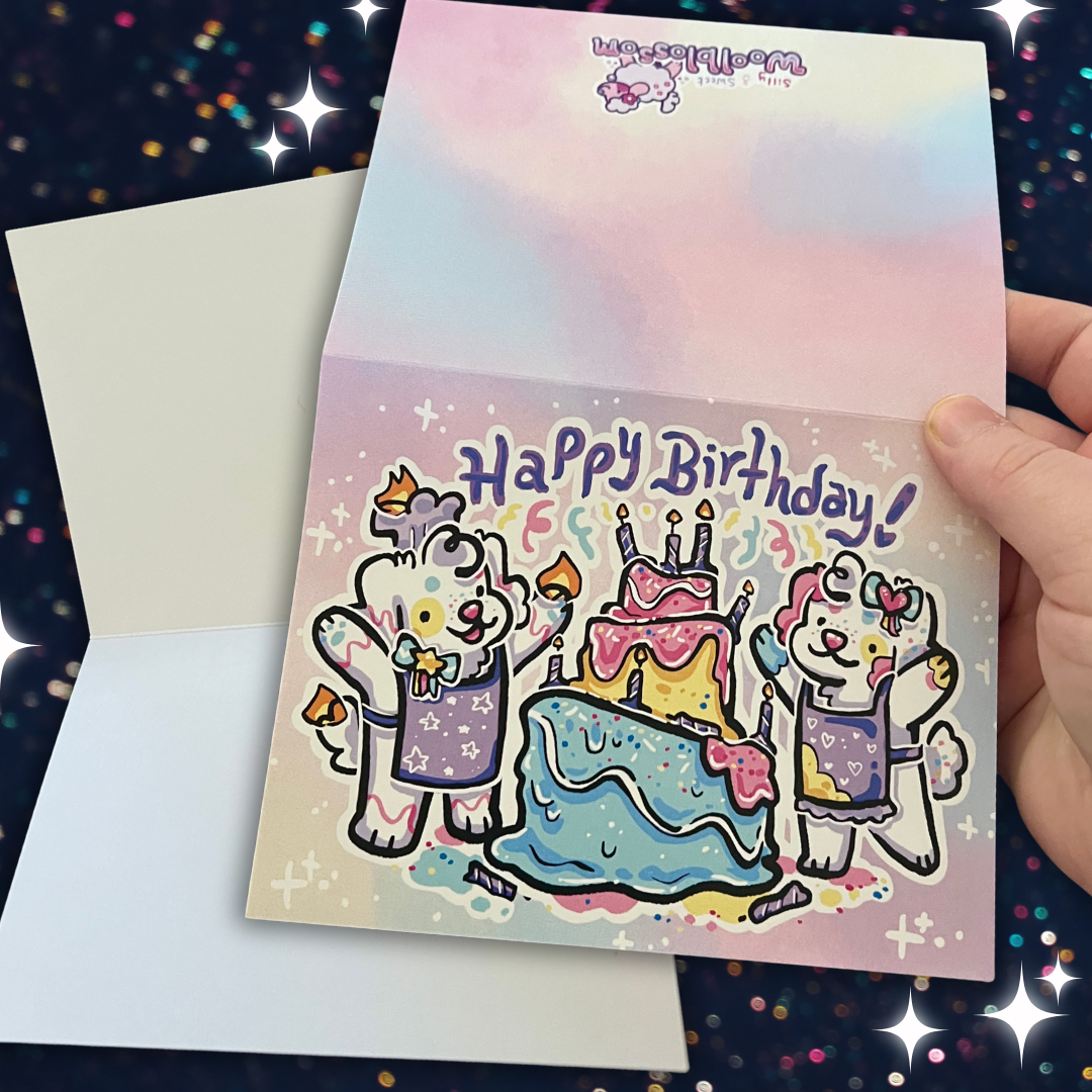 Happy Birthday Confetti Puppies ~ Greeting Card