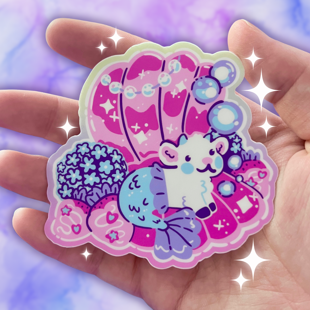 Pearl Shell Mer-Goat ~ Sticker