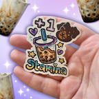 "+1 Stamina!" Boba Puppy ~ Sticker