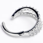 16G 5/16 Solid 14K White Gold Clear CZ Gem Hinged Segment Ring