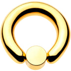 4G 9/16 Clear Gem 7mm Disc Gold IP BCR Captive Ring