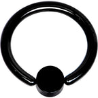14G 3/8 Aqua Faux Opal 4mm Disc Black BCR Captive Ring