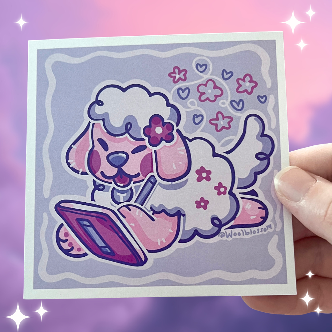 Silly Drawing Cherry Blossom ~ Shimmer Print