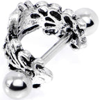 16G 1/2 Clear Gem Double Daisy Flower Cuff Cartilage Earring