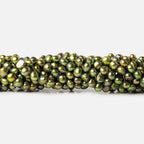 Avocado Green Baroque Freshwater Pearl Beads 15 inch 75 beads 6x5mm