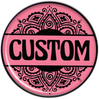 Custom Pink Mandala Personalized Name Black Barbell Tongue Ring