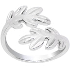 Rhodium Plated Budding Leaves Toe Ring