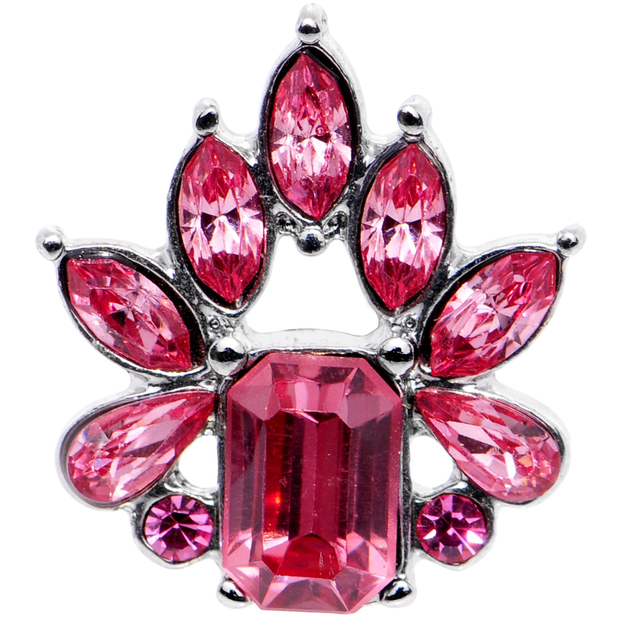 16G 1/4 Pink Gem Flower Tiara Amulet Cartilage Tragus Earring