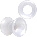 Thin Flexible White Silicone Tunnel Plug Set 6mm to 25mm