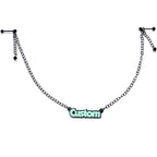 Custom Black Glow Name Nipple Chain Created with Crystals