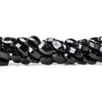Black Spinel Faceted Oval Beads, 14.5 inch