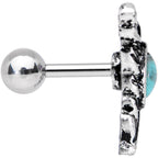 1/4 Blue Faux Turquoise Southwestern Feather Cartilage Tragus Earring