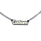 Custom Black Glow Name Nipple Chain Created with Crystals